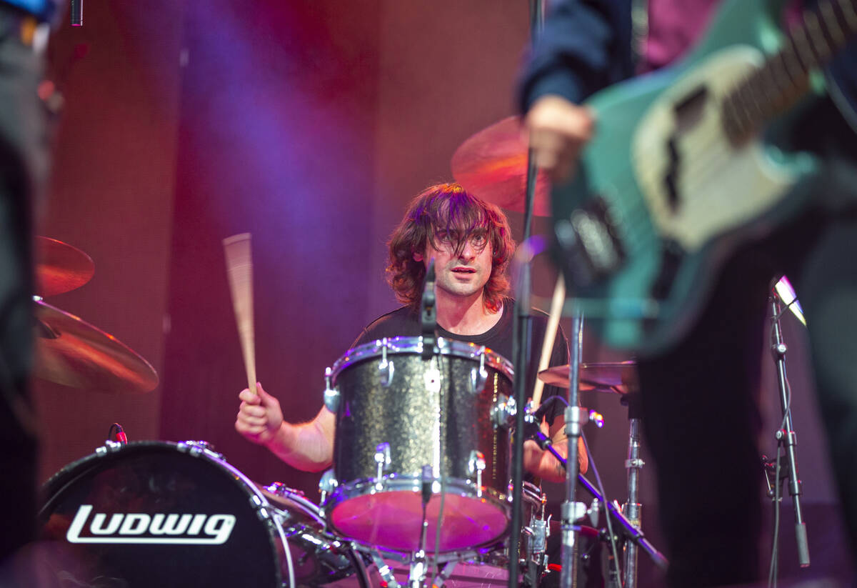 White Reaper drummer Nick Wilkerson performs with the band on the Huntridge Stage during day tw ...
