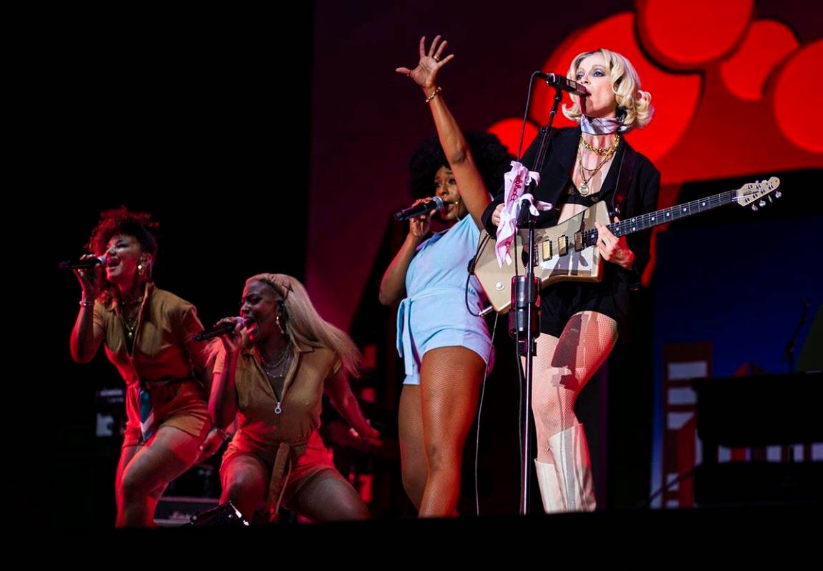 St. Vincent, right, performs at the downtown stage during the final day of the Life is Beautifu ...