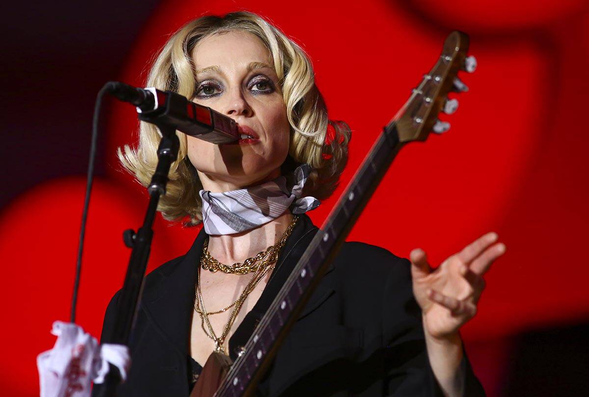 St. Vincent performs at the downtown stage during the final day of the Life is Beautiful festiv ...