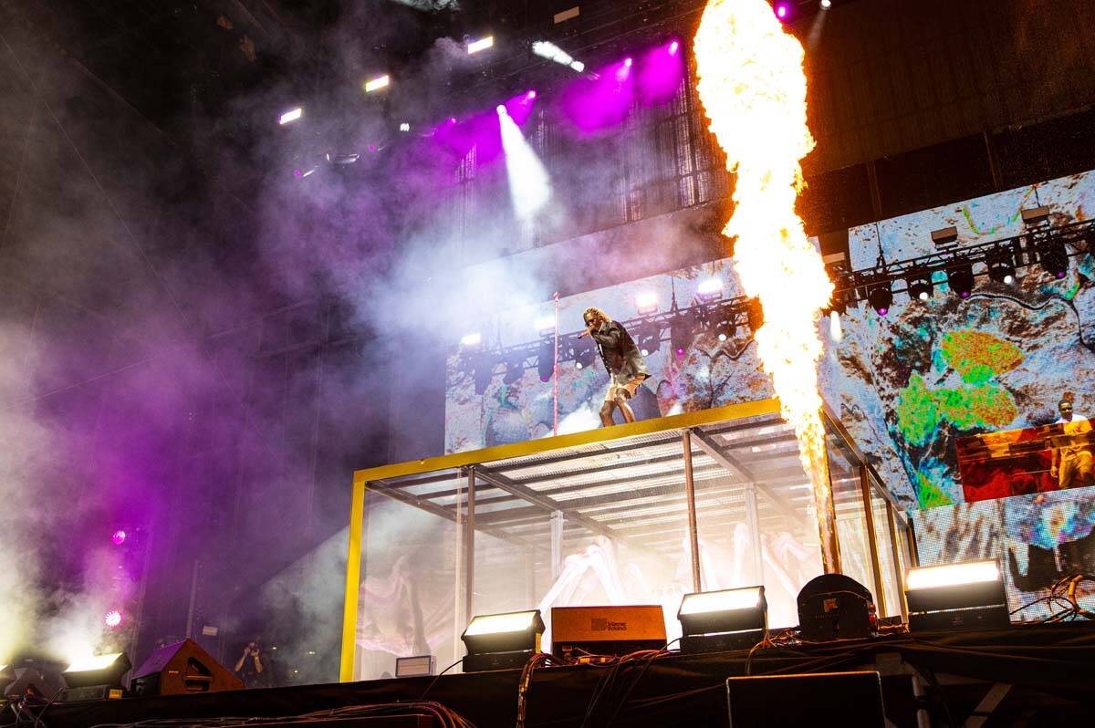 Young Thug performs at the downtown stage during the final day of the Life is Beautiful festiva ...