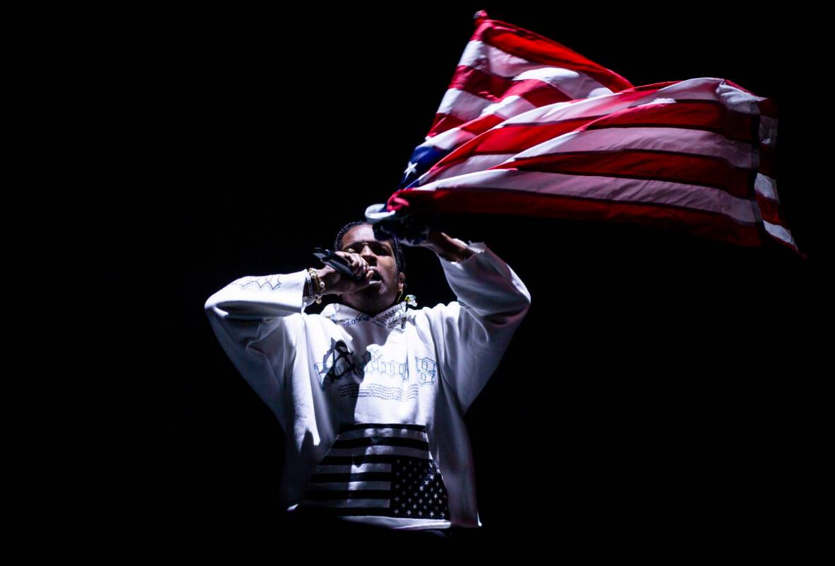 ASAP Rocky performs at the Bacardi stage during the final day of the Life is Beautiful festival ...
