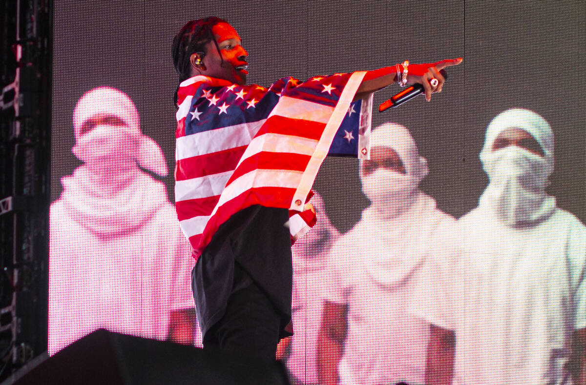 ASAP Rocky performs at the Bacardi stage during the final day of the Life is Beautiful festival ...