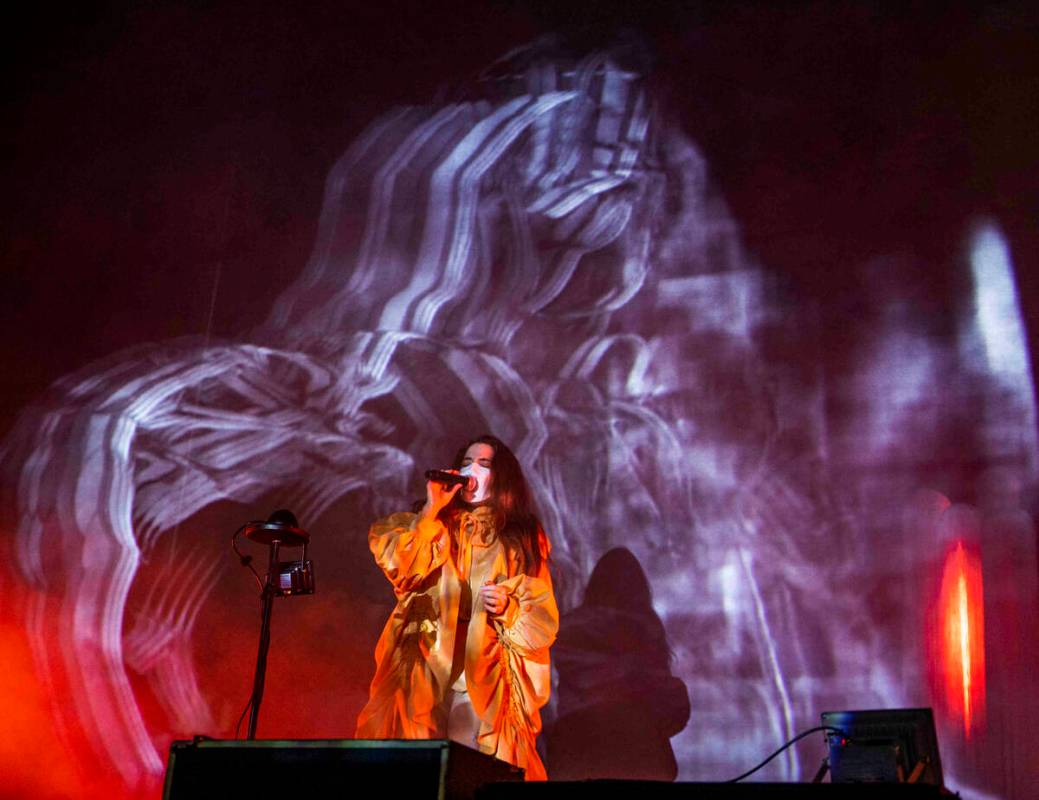 Megan James of Purity Ring performs on the Huntridge Stage during day one of Life is Beautiful ...