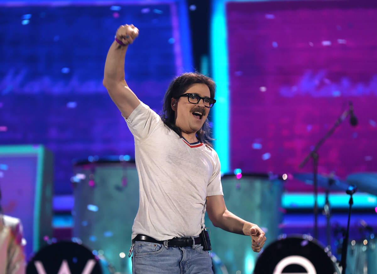 LAS VEGAS, NEVADA - SEPTEMBER 17: Rivers Cuomo of Weezer performs onstage during the 2021 iHear ...