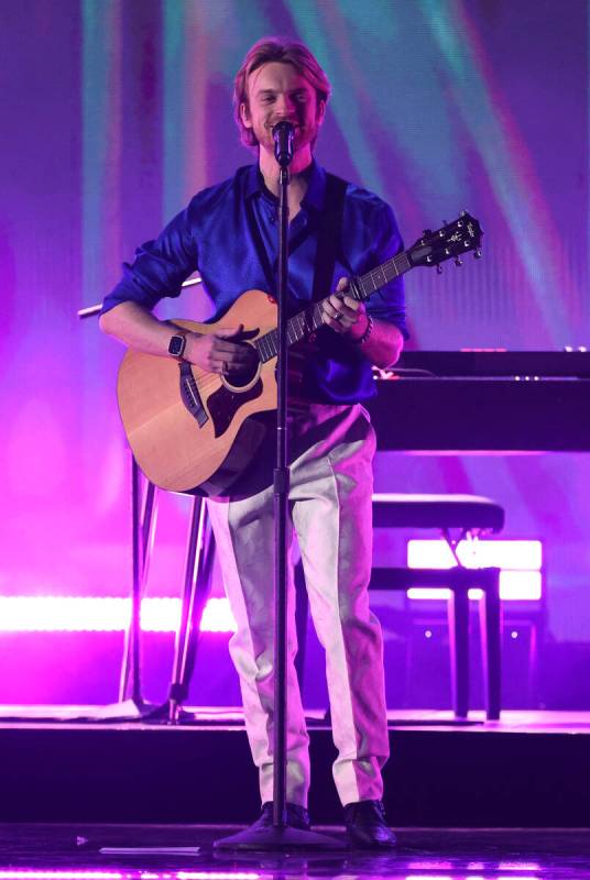 LAS VEGAS, NEVADA - SEPTEMBER 17: Finneas performs onstage during the 2021 iHeartRadio Music Fe ...