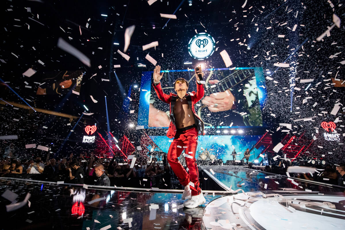 Arnel Pineda of Journey performs during the 2021 iHeartRadio Music Festival at T-Mobile Arena o ...