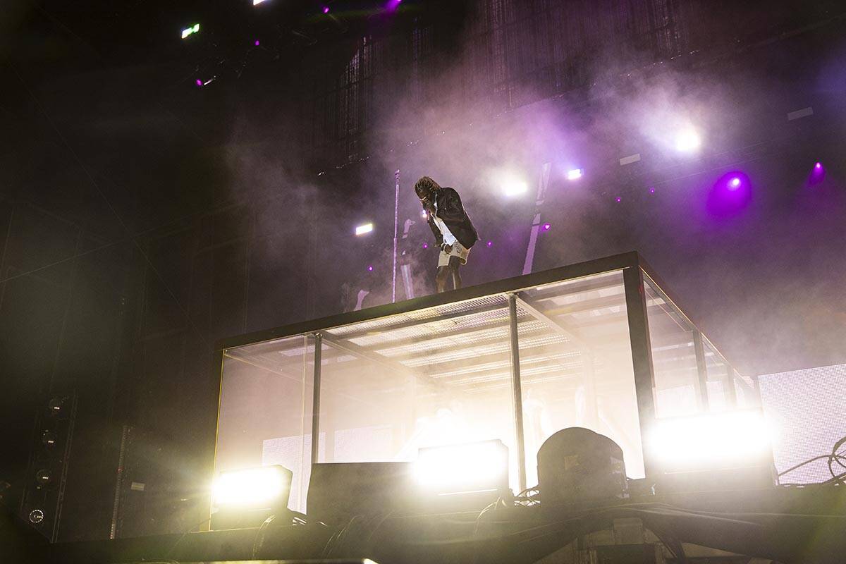 Young Thug performs at the downtown stage during the final day of the Life is Beautiful festiva ...