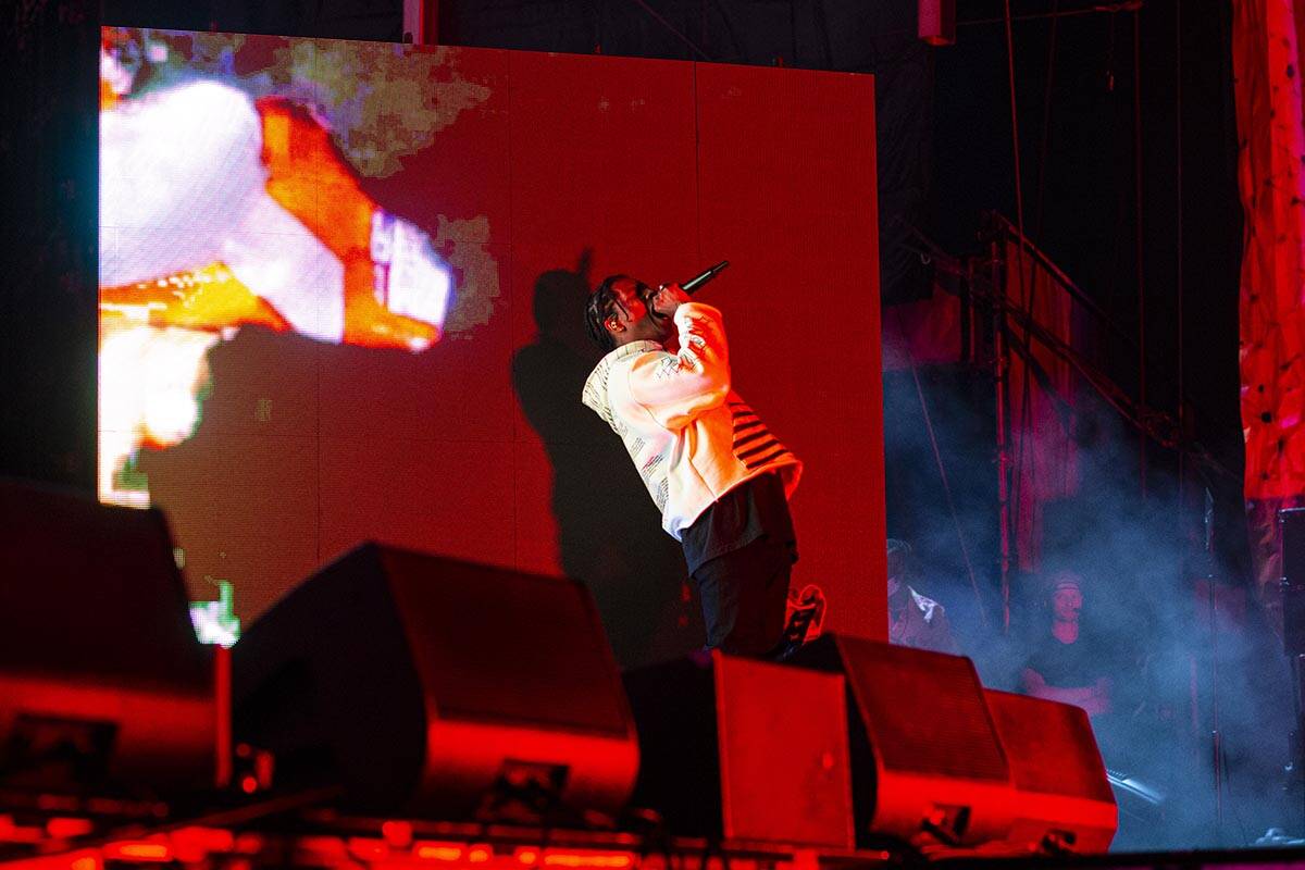 ASAP Rocky performs at the Bacardi stage during the final day of the Life is Beautiful festival ...