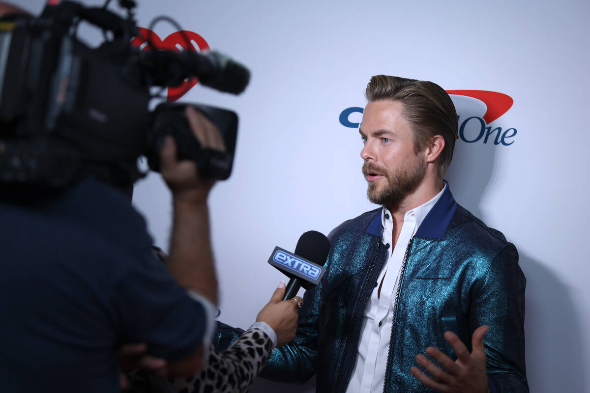 Derek Hough is seen backstage at the 2021 iHeartRadio Music Festival on September 18, 2021 at T ...