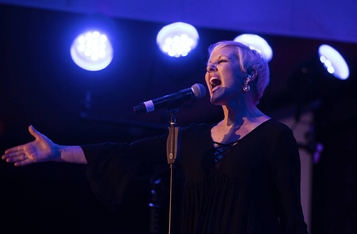 Robin Vincent performs at the Italian American Social Club on Wednesday, July 28, 2021, in Las ...