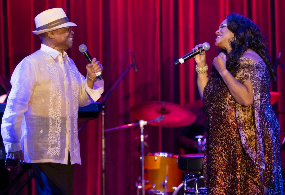 Michelle Johnson, right, known as “Las Vegas' First Lady of Jazz,” and Sonny Turn ...