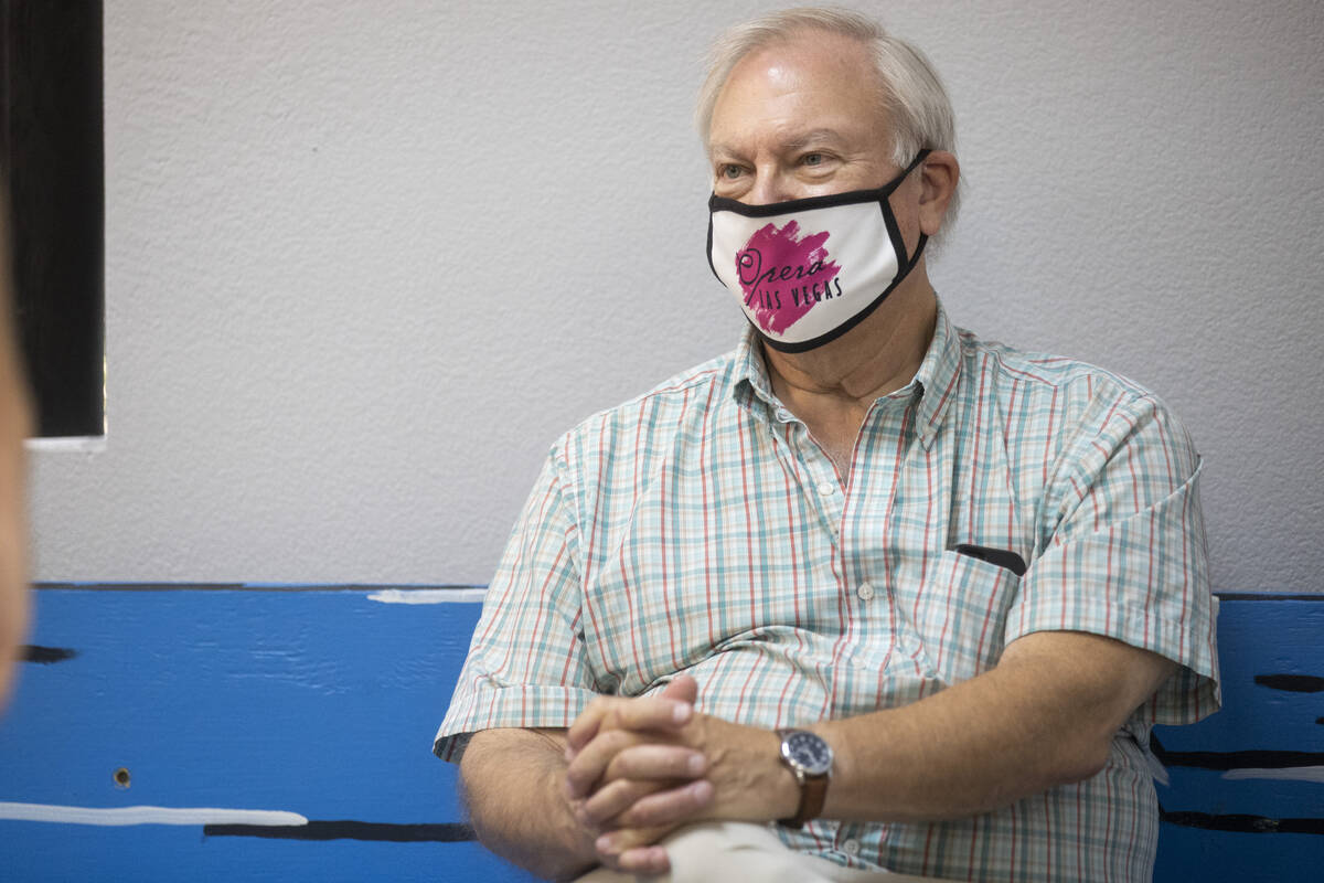 Opera Las Vegas director Jim Sohre oversees an opera rehearsal of "The Ghosts of Gatsby&qu ...