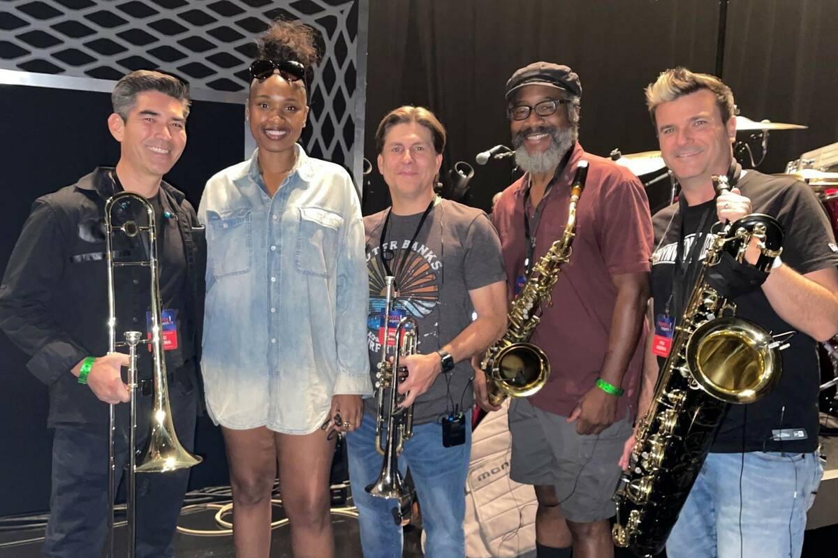 Nathan Tanouye, Jennifer Hudson, Daniel Falcone, Phil Wigfall and Eric Tewalt are shown at Mich ...