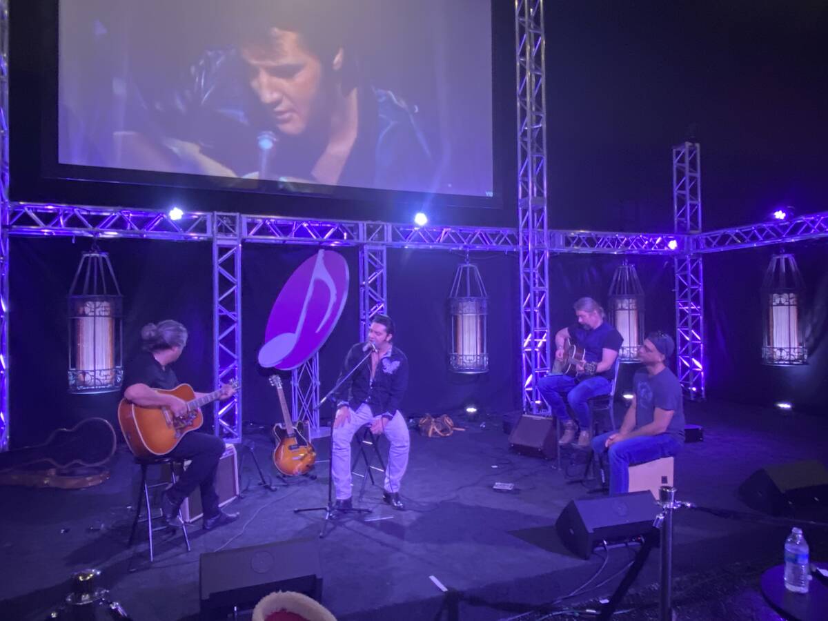 Elvis Lederer, Justin Shandor, Martin Zimmerman and Pepe Jimenez jam during rehearsals for "Elv ...