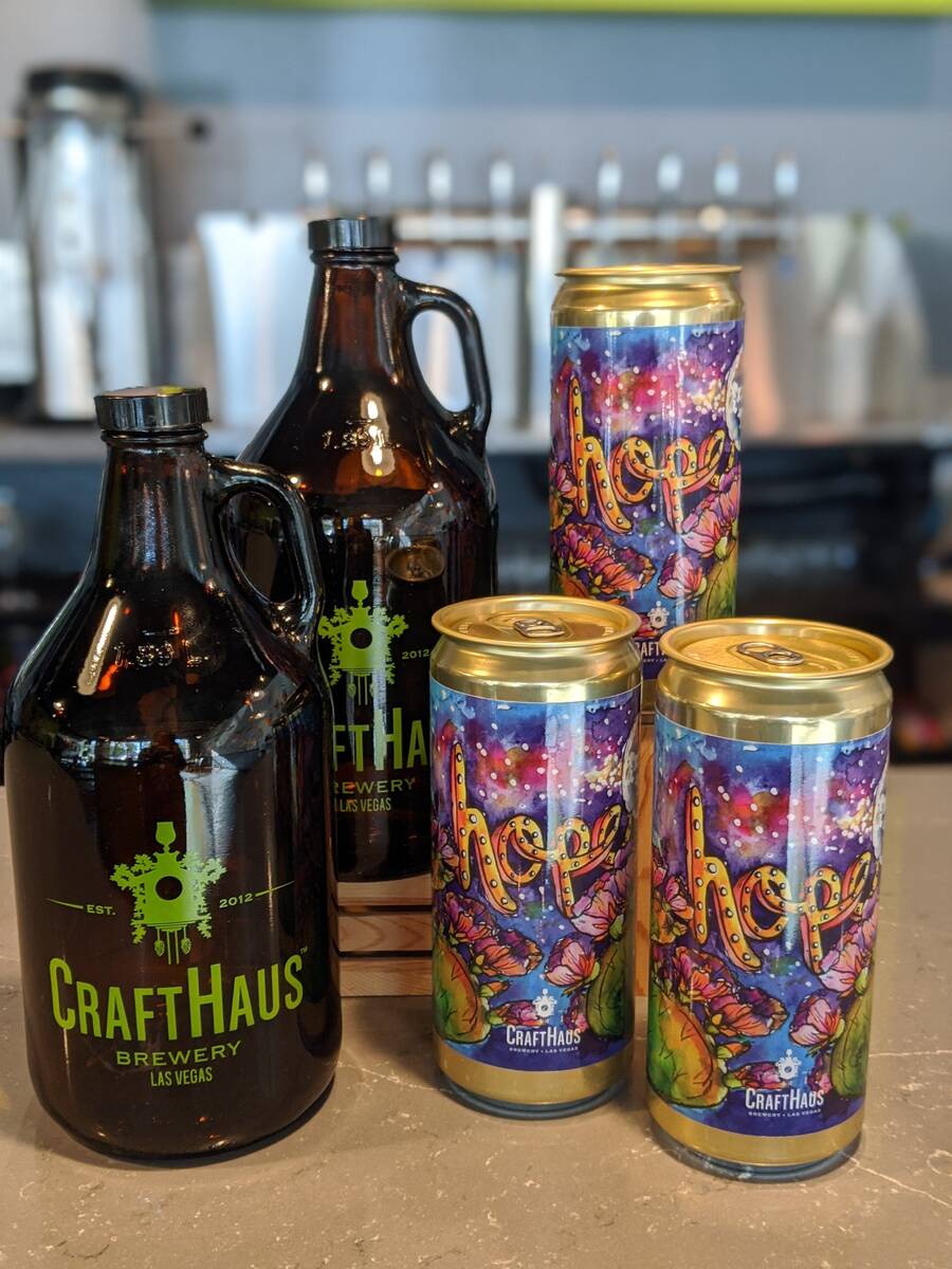 A CraftHaus growler featured art from Las Vegas illustrator Mary Felker. Felker's label design ...