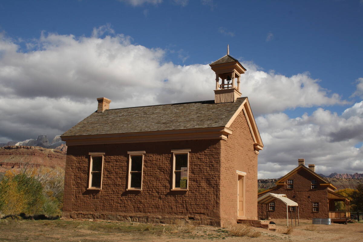 The Grafton schoolhouse was built in 1886 of adobe bricks on top of lava rocks. (Photo by Debor ...