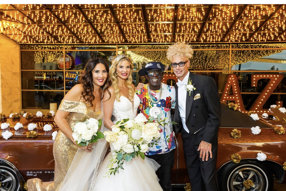 Alexandra Flahive, left, Dani Elizabeth, Flavor Flav and Murray Sawchuck are shown at the Sawch ...