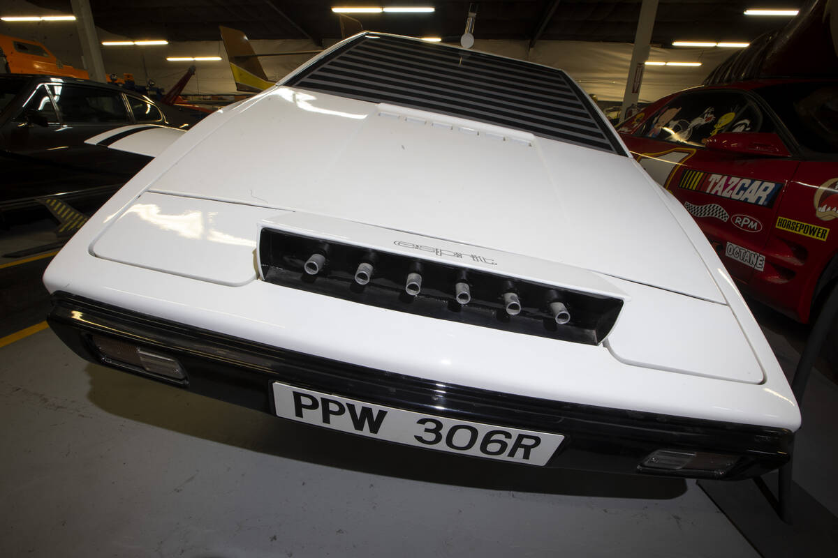 A James Bond film Lotus Espirit Submarine Car is showcased at the Hollywood Cars Museum in Las ...