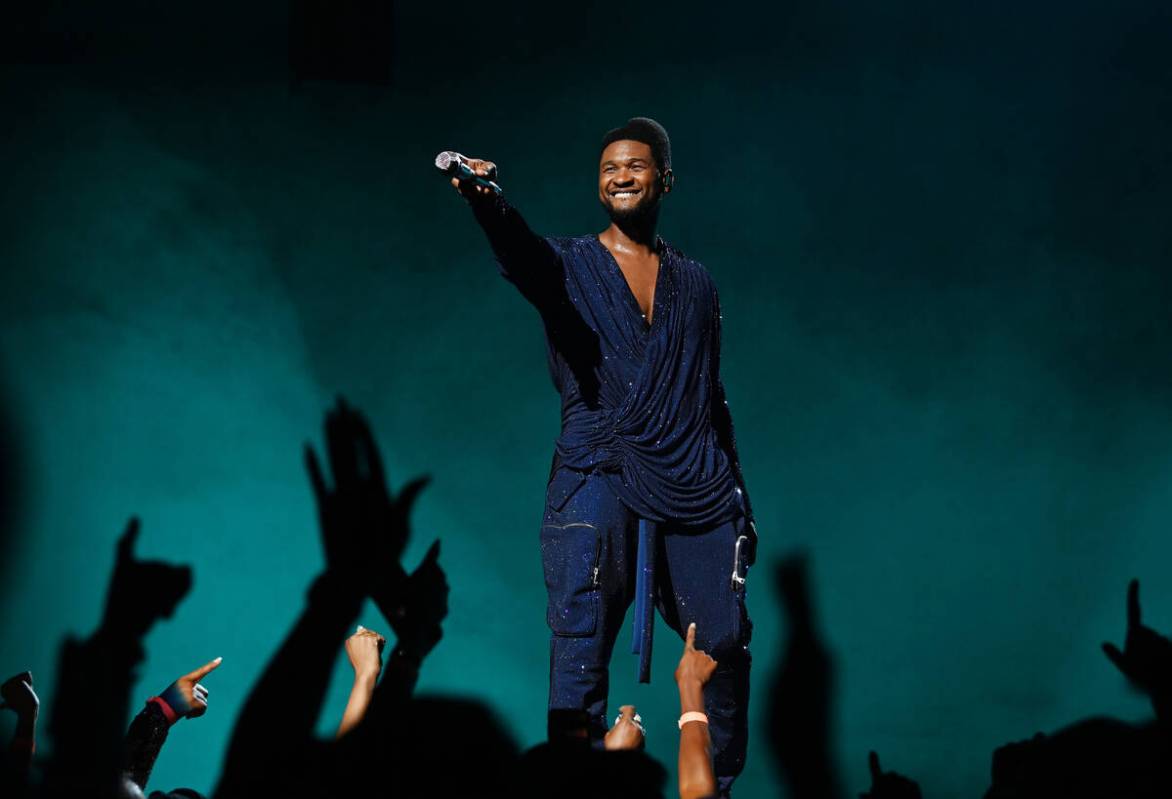 Usher performs at the grand opening of “Usher: The Las Vegas Residency” at The Colosseum at ...