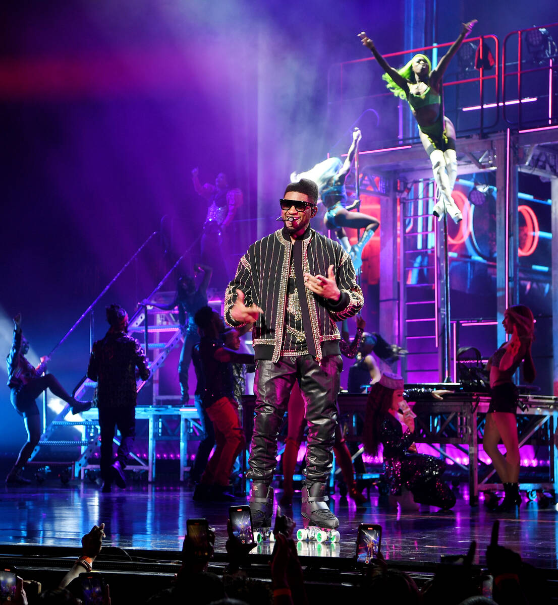 Usher performs at the grand opening of “Usher: The Las Vegas Residency” at The Colosseum at ...