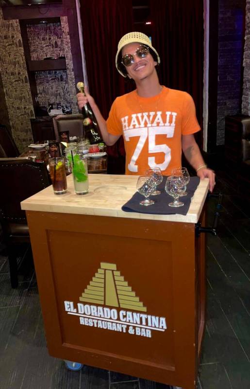 Recording superstar and Park Theater headliner Bruno Mars is shown with his SelvaRey Rum-brande ...