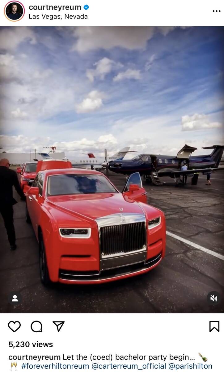 Resorts World Las Vegas limos for the Paris Hilton-Carter Reum dual bachelor/bachelorette party ...