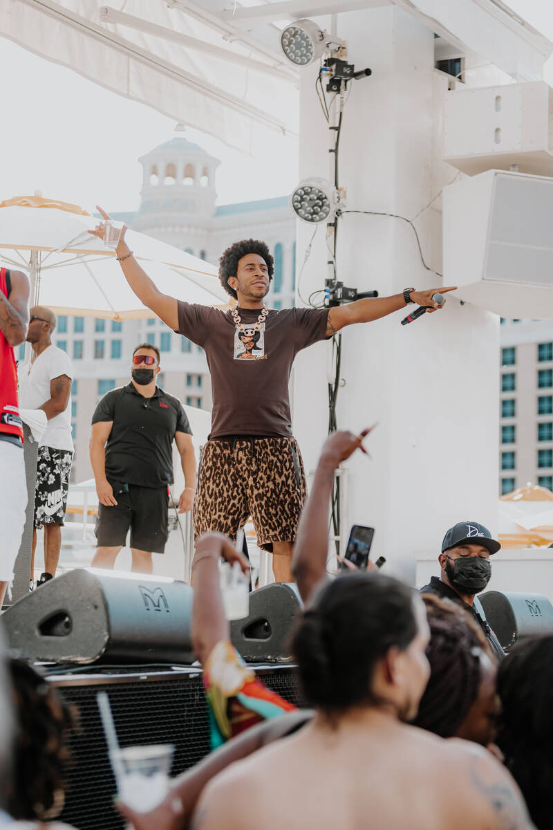Ludacris is shown in his return to Drai's Live on Friday, Oct. 8, 2021. (Radis Denphutaraphrechar)