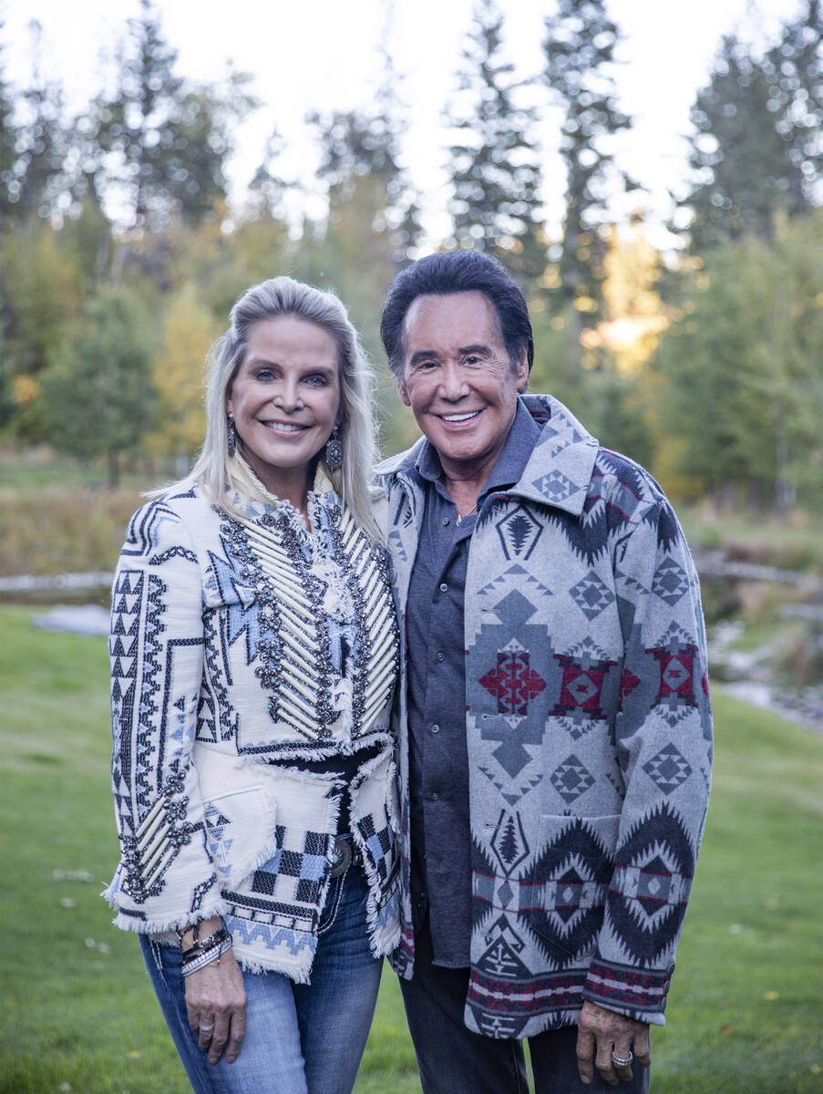 Wayne Newton, right, with his wife Kathleen Newton, left, at their ranch in Rollins, Mont., Tue ...
