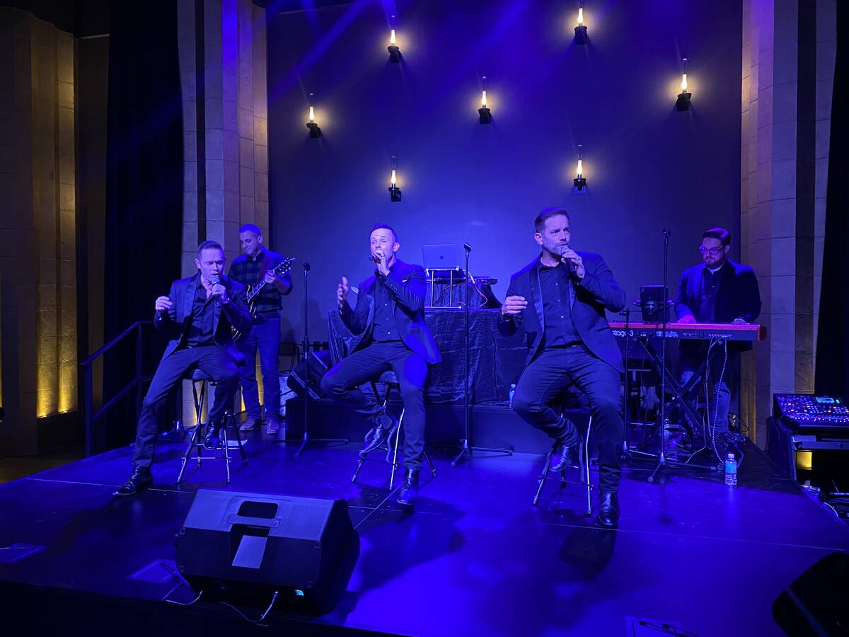 Members of Human Nature, from left, Michael Tierney, Andrew Tierney and Toby Allen are shown du ...