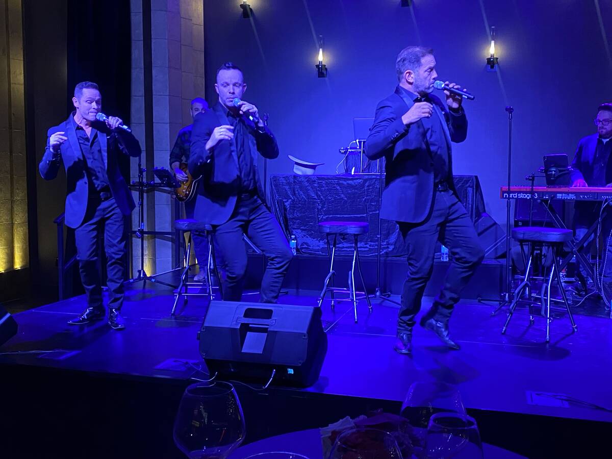 Members of Human Nature, from left, Michael Tierney, Andrew Tierney and Toby Allen are shown du ...