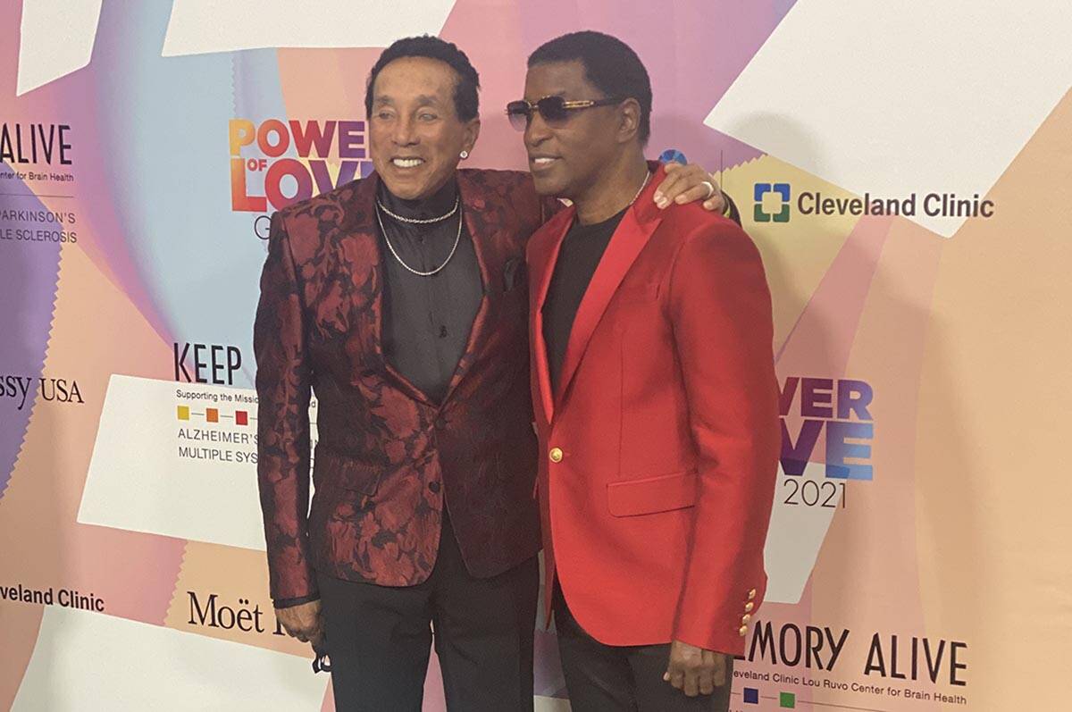 Smokey Robinson and Kenny "Babyface" Edmonds are shown on the red carpet of the 25th Keep Memor ...