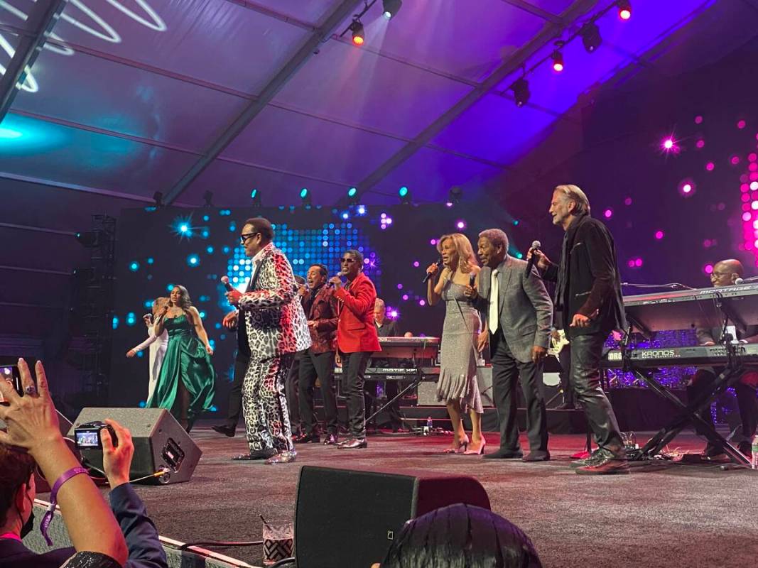 The show-ending performance of "Get Ready" is shown at the 25th Keep Memory Alive gala at Resor ...