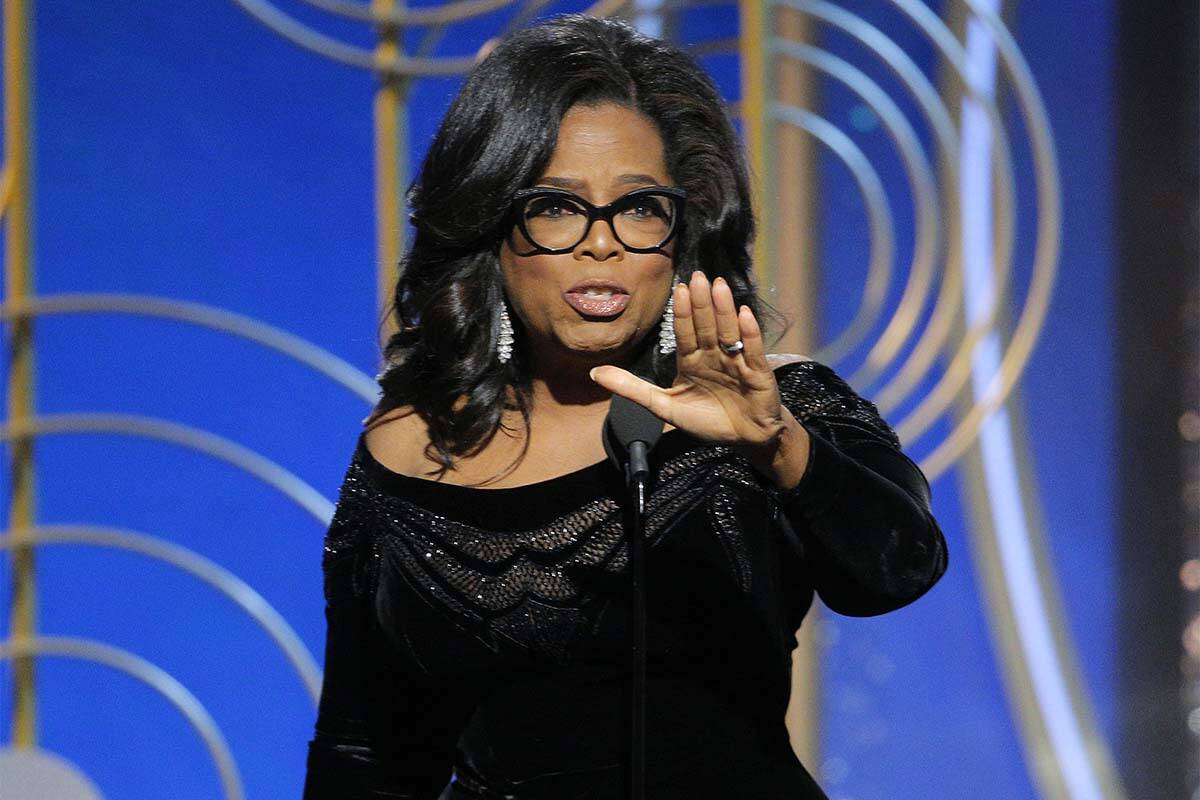 Oprah Winfrey accepts the Cecil B. DeMille Award at the 75th Annual Golden Globe Awards in Beve ...