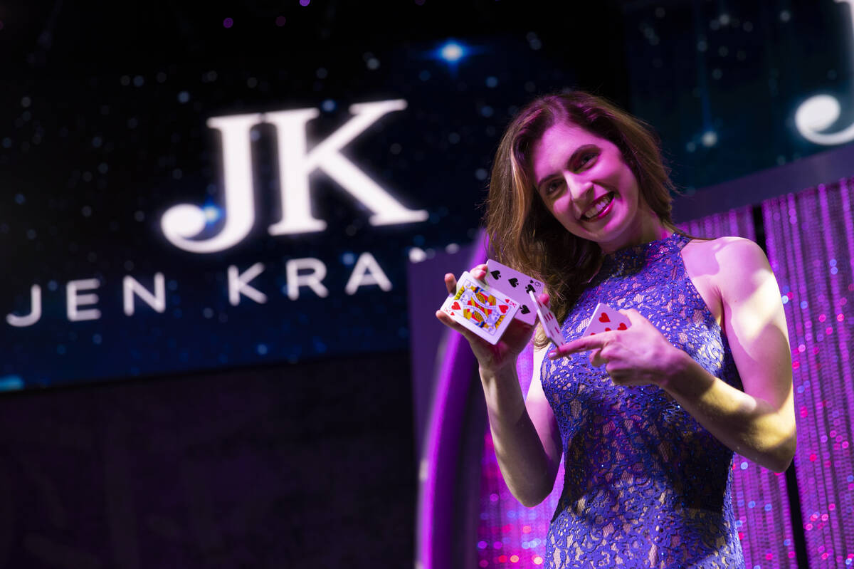 Magician Jen Kramer, who headlines in "The Magic of Jen Kramer" at the Westgate, pose ...