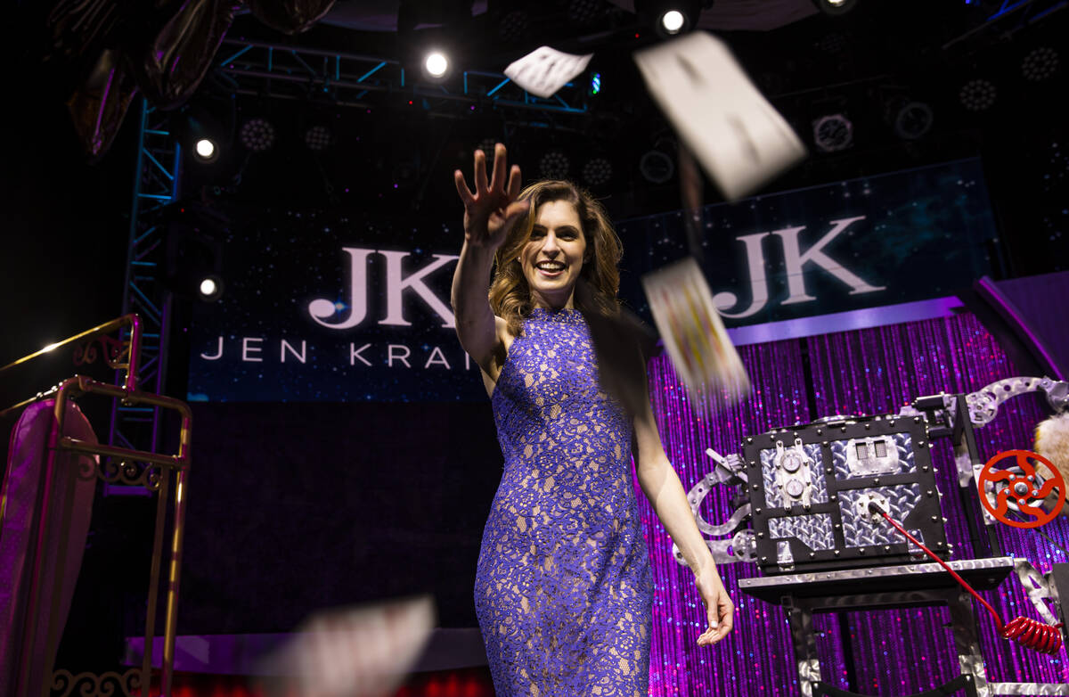 Magician Jen Kramer, who headlines in "The Magic of Jen Kramer" at the Westgate, pose ...
