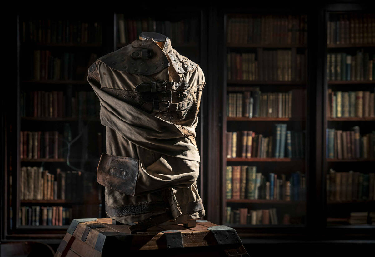 One of the straight jackets used by magician Harry Houdini on display at David Copperfield's In ...