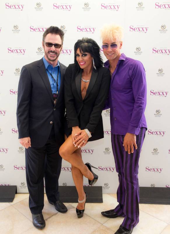 Lance Burton, Jennifer Romas and Murray Sawchuck attend the celebration of the 500th performanc ...