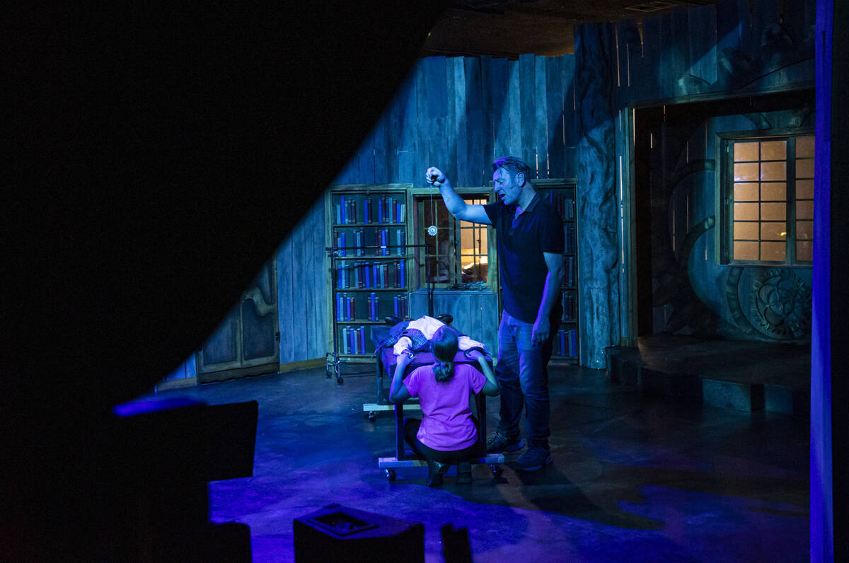 Darren Weller, right, and Alora Rivera, 10, perform during a technical rehearsal for Ҕhe ...