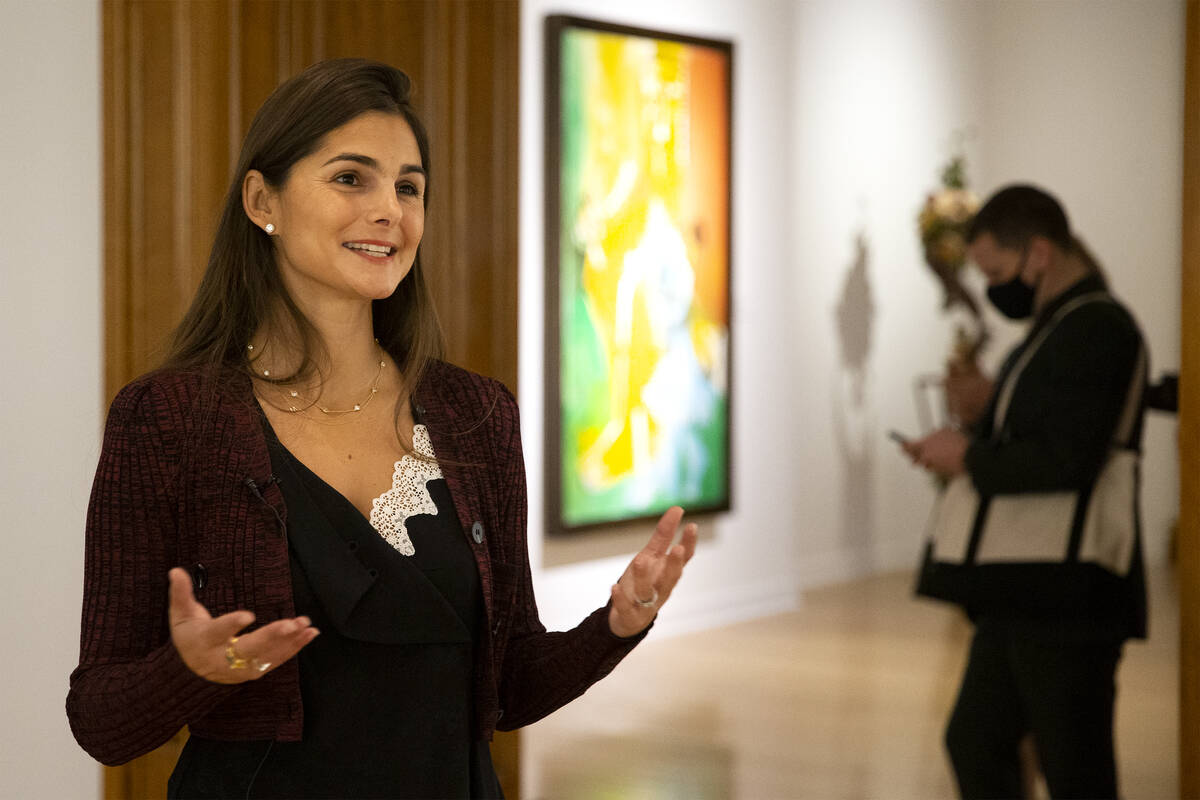 Brooke Lampley, Sotheby's chairman and worldwide head of sales for global fine art, speaks at ...