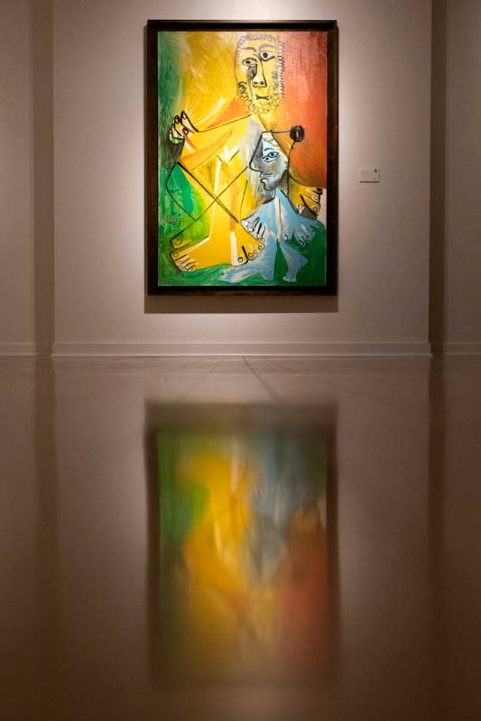 Pablo Picasso's "Homme et enfant" is on display at the Bellagio Gallery of Fine Art on Friday, ...