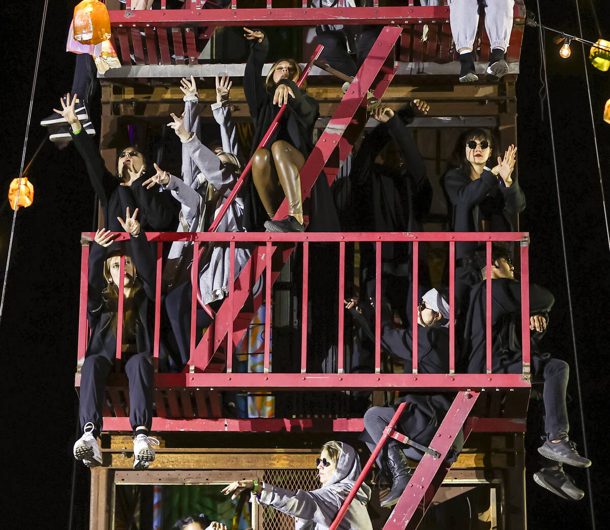 Performers in Nomads Land entertain the crowd during the second day of the Electric Daisy Carni ...