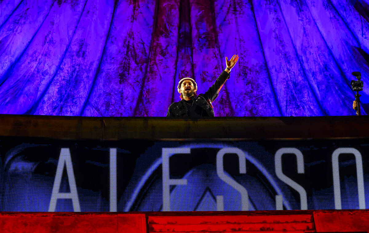 Alesso performs at the Kinetic Field stage during the first day of the Electric Daisy Carnival ...