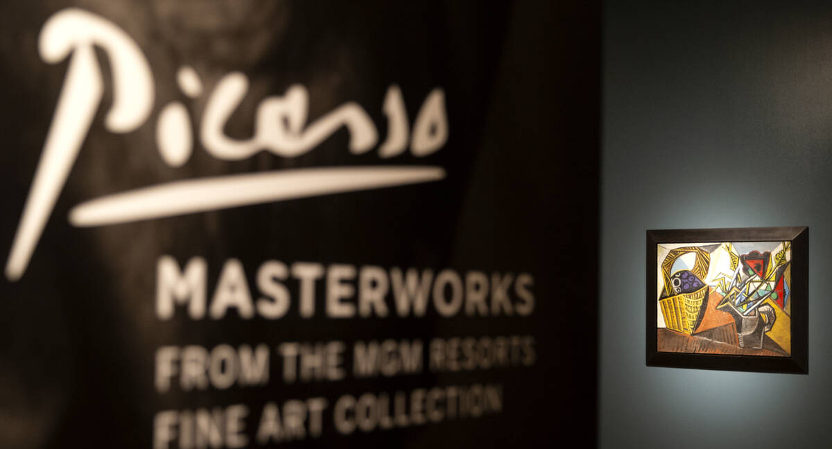 Pablo Picasso's "Nature morte au panier de fruits et aux fleurs" is on display at the Bellagio ...