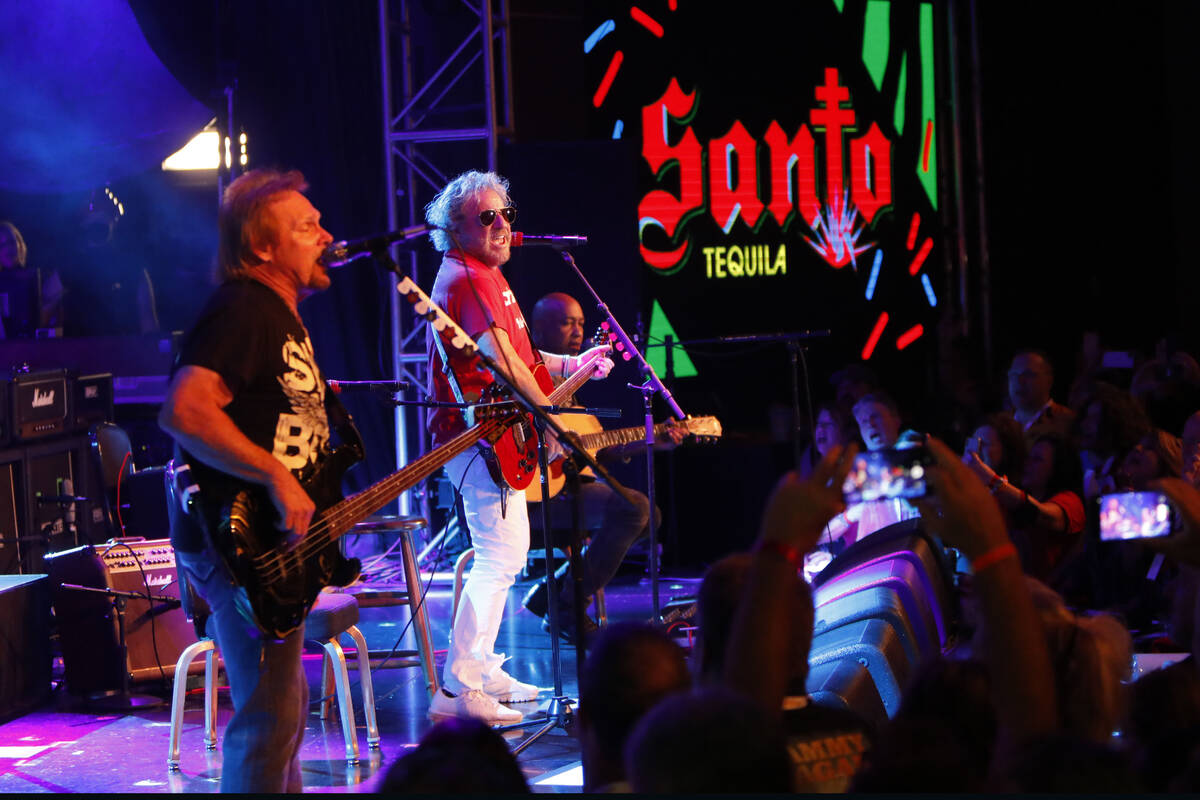 Michael Anthony, left, Sammy Hagar, center, and Vic Johnson, right, perform during Sammy Hagar ...