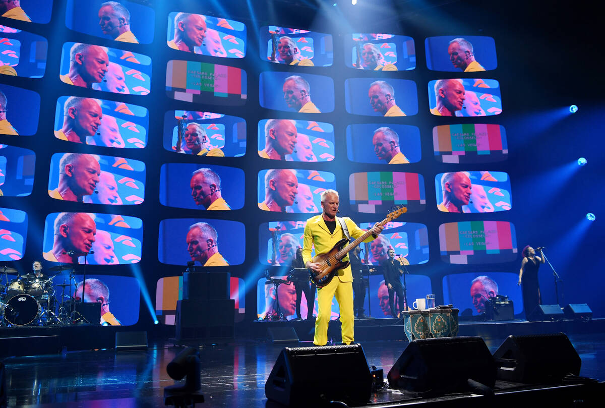 Sting performs during opening night of his residency: "Sting: My Songs" at The Colosseum at Ca ...