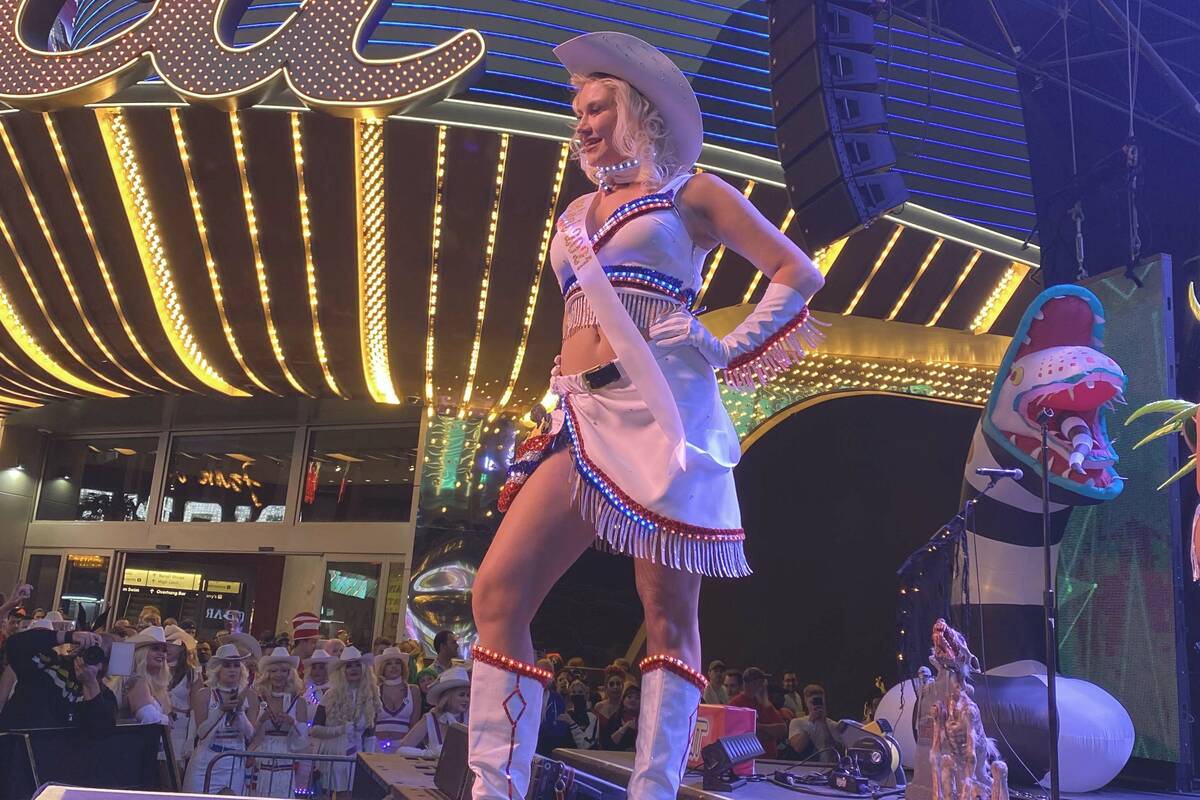 Mistianna Lund won the Circa Vegas Vickie costume contest and $10,000 on Halloween 2021. (John ...