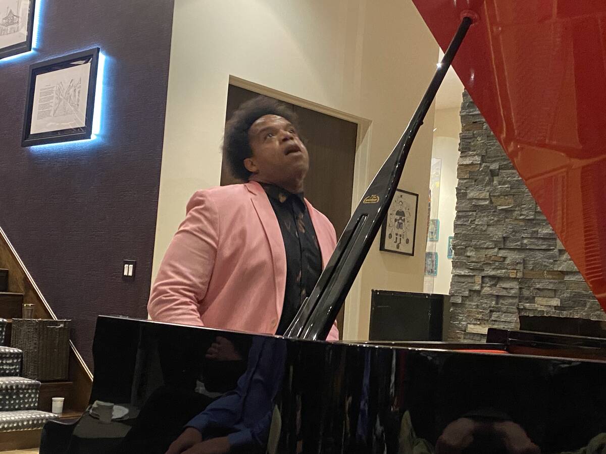 The pianist ELEW is shown performing at the home of Penn and Emily Jillette on Tuesday, Nov. 9, ...