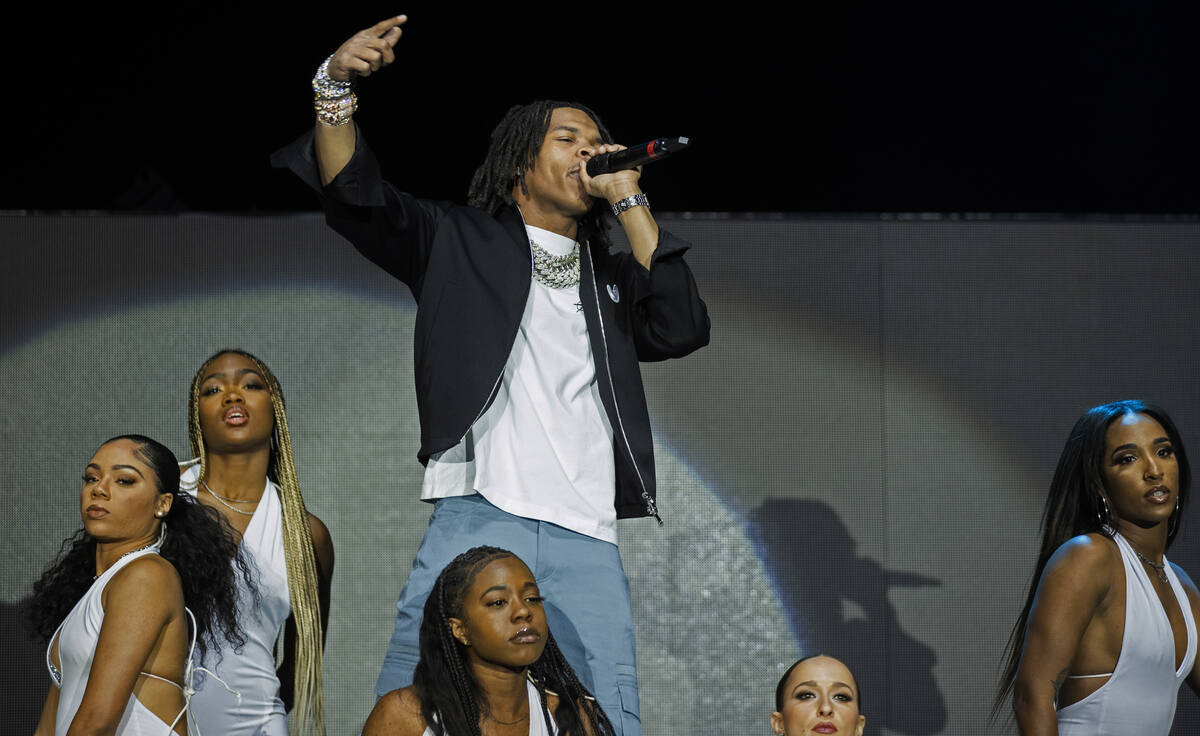 Lil Baby performs during Day N Vegas at the Las Vegas Festival Grounds on Saturday, Nov. 13, 20 ...
