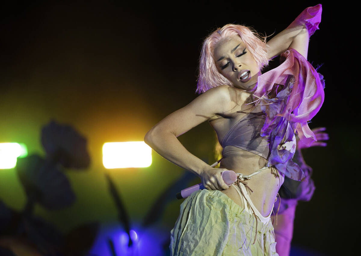 Doja Cat performs during Day N Vegas at the Las Vegas Festival Grounds on Saturday, Nov. 13, 20 ...