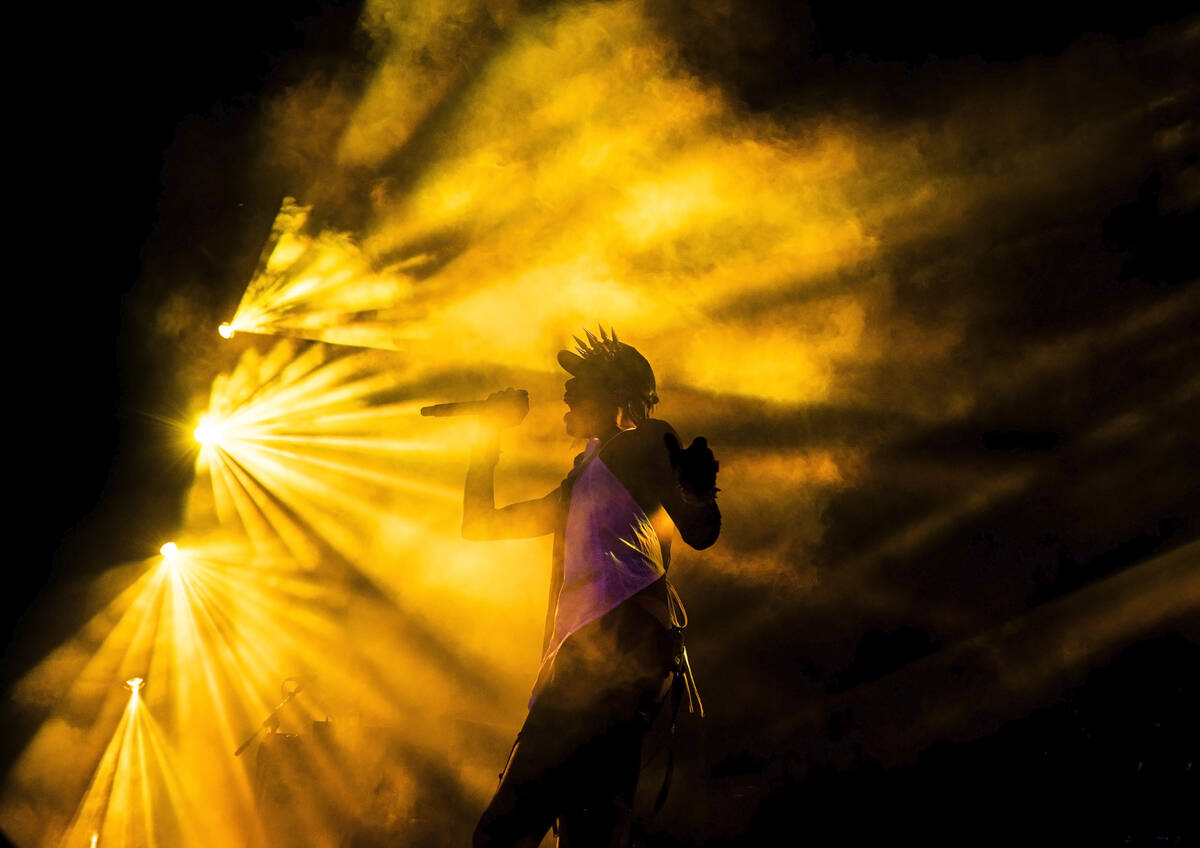 Yves Tumor performs during Day N Vegas at the Las Vegas Festival Grounds on Saturday, Nov. 13, ...